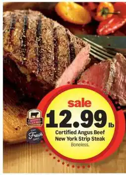 Meijer Certified Angus Beef New York Strip Steak offer