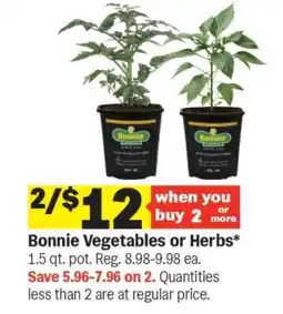 Meijer Bonnie Vegetables or Herbs offer