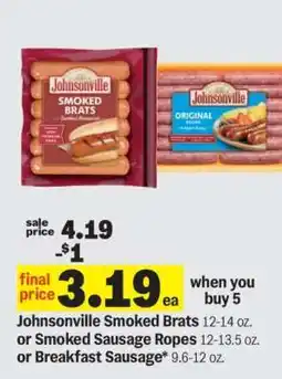 Meijer Johnsonville Smoked Brats offer