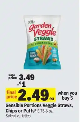 Meijer Sensible Portions Veggie Straws, Chips or Puffs offer