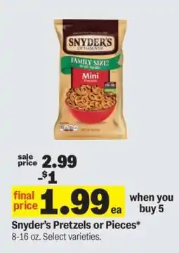 Meijer Snyder's Pretzels or Pieces offer