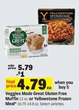 Meijer Veggies Made Great Gluten Free Muffin or Yellowstone Frozen Meal offer