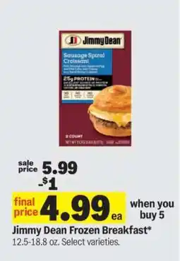 Meijer Jimmy Dean Frozen Breakfast offer