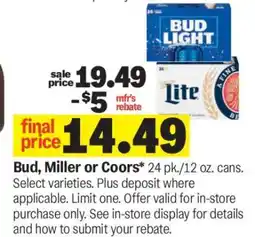 Meijer Bud, Miller or Coors offer