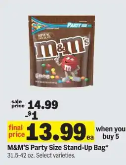 Meijer M&M'S Party Size Stand-Up Bag offer
