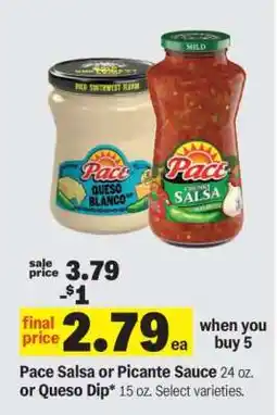 Meijer Pace Salsa or Picante Sauce or Queso Dip offer