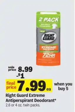Meijer Right Guard Extreme Antiperspirant Deodorant offer