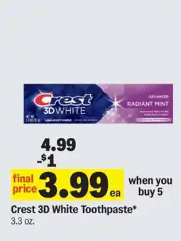 Meijer Crest 3D White Toothpaste offer