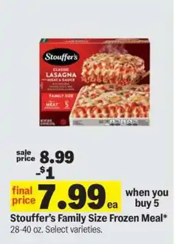Meijer Stouffer's Family Size Frozen Meal offer