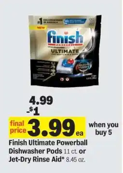 Meijer Finish Ultimate Powerball Dishwasher Pods or Jet-Dry Rinse Aid offer