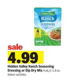 Meijer Hidden Valley Ranch Seasoning Dressing or Dip Dry Mix offer