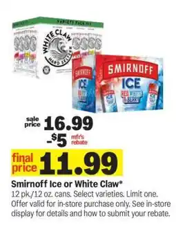 Meijer Smirnoff Ice or White Claw offer