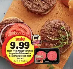 Meijer Fresh from Meijer Certified Angus Beef Flavored or Seasoned Ground Beef Patties offer