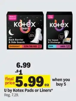 Meijer U by Kotex Pads or Liners offer