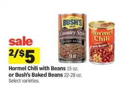 Meijer Hormel Chili with Beans or Bush’s Baked Beans offer