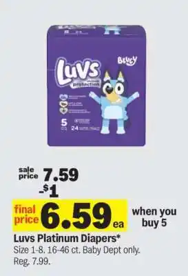 Meijer Luvs Platinum Diapers offer