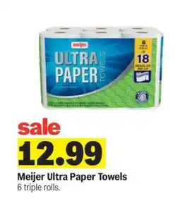 Meijer Meijer Ultra Paper Towels offer