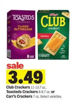 Meijer Club Crackers, Toasteds Crackers, or Carr’s Crackers offer