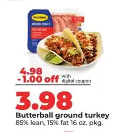Hy-Vee Butterball Ground Turkey offer