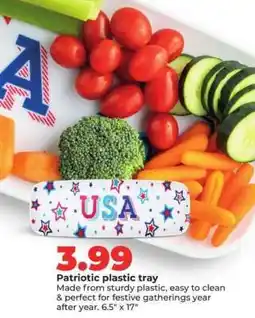 Hy-Vee Patriotic plastic tray offer
