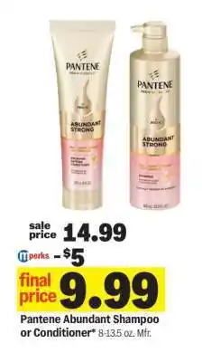 Meijer Pantene Abundant Shampoo or Conditioner offer