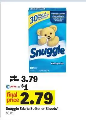 Meijer Snuggle Fabric Softener Sheets offer