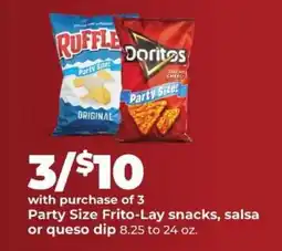 Hy-Vee Party Size Frito-Lay snacks, salsa or queso dip offer