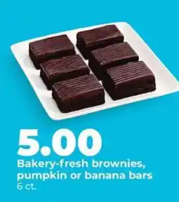 Hy-Vee Bakery-fresh brownies, pumpkin or banana bars offer