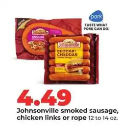 Hy-Vee Johnsonville smoked sausage, chicken links or rope offer
