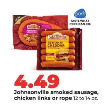 Hy-Vee Johnsonville smoked sausage, chicken links or rope offer