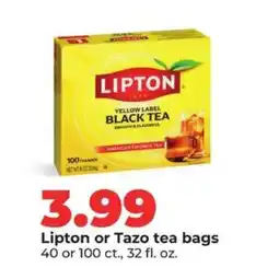 Hy-Vee Lipton or Tazo tea bags offer