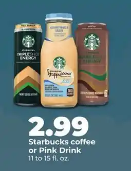 Hy-Vee Starbucks coffee or Pink Drink offer