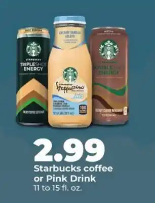 Hy-Vee Starbucks coffee or Pink Drink offer