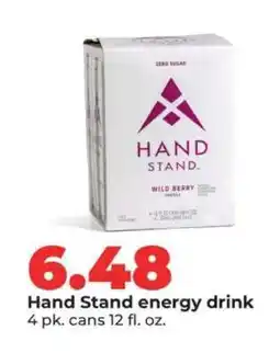 Hy-Vee Hand Stand energy drink offer