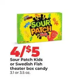 Hy-Vee Sour Patch Kids or Swedish Fish Theater Box Candy offer