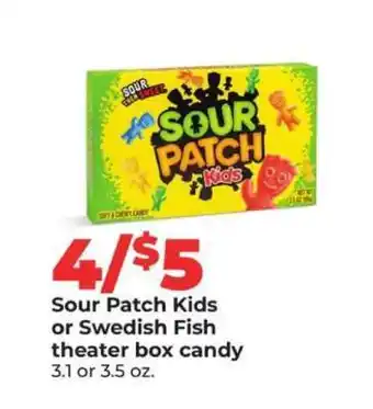 Hy-Vee Sour Patch Kids or Swedish Fish Theater Box Candy offer