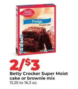 Hy-Vee Betty Crocker Super Moist cake or brownie mix offer