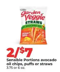 Hy-Vee Sensible Portions avocado oil chips, puffs or straws offer