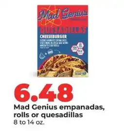 Hy-Vee Mad Genius empanadas, rolls or quesadillas offer