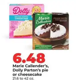Hy-Vee Marie Callender’s, Dolly Parton’s pie or cheesecake offer