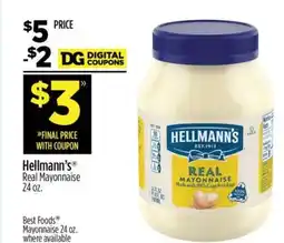 Dollar General Hellmann’s Real Mayonnaise 24 oz offer