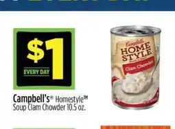 Dollar General Campbell's Homestyle Soup Clam Chowder offer