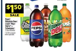 Dollar General Pepsi, Mountain Dew, Crush, Mug, Starry or Schweppes offer