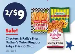 Family Dollar Checkers & Rally’s Fries, Nathan’s Onion Rings, or Arby’s Fries offer