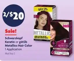 Family Dollar Schwarzkopf Keratin or göt2b Metallics Hair Color offer