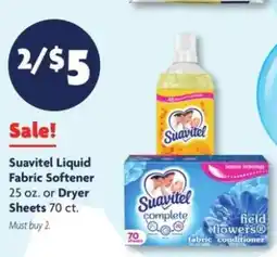 Family Dollar Suavitel Liquid Fabric Softener or Dryer Sheets offer