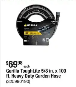The Home Depot Gorilla ToughLite 5/8 in. x 100 ft. Heavy Duty Garden Hose offer