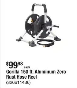 The Home Depot Gorilla 150 ft. Aluminum Zero Rust Hose Reel offer