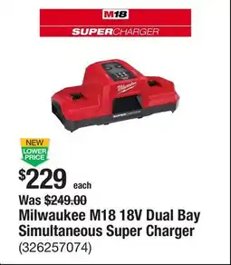 The Home Depot Milwaukee M18 18V Dual Bay Simultaneous Super Charger offer