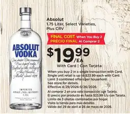 Ralphs Absolut offer